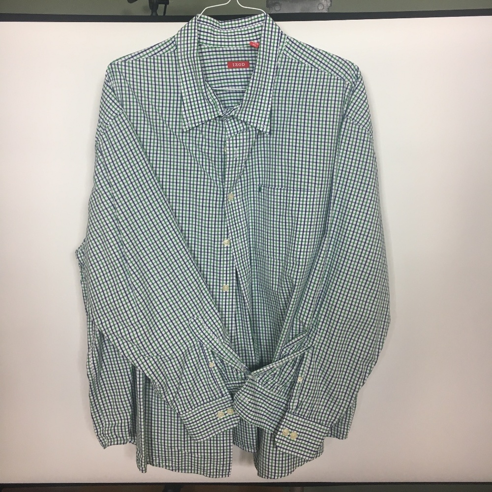 IZOD - Button Up - Green & Blue - 4XL